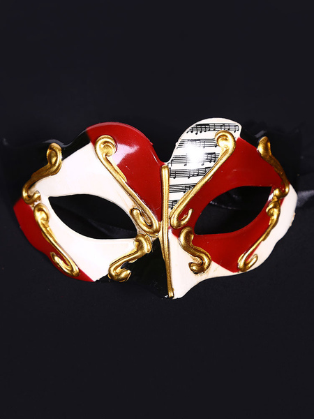 Image of Masquerade Costume Accessories Color Block Gilding Carnival Halloween Costume Mask
