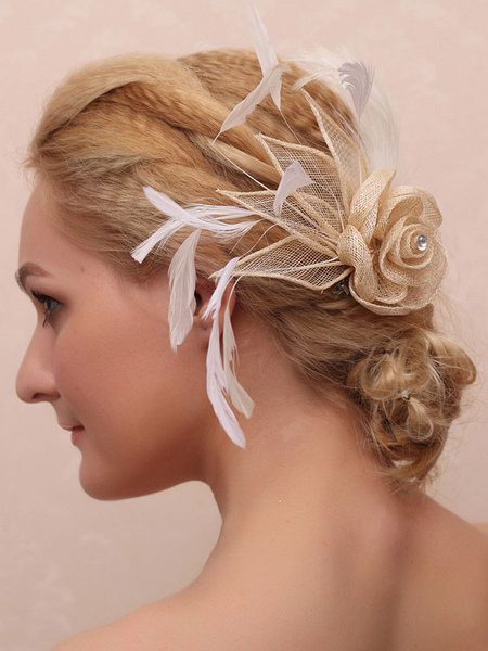 Milanoo Wedding Headpiece Feather Bridal Hair Accessories