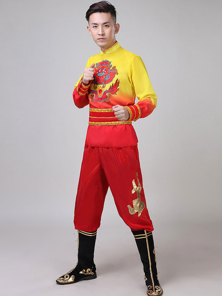 Milanoo Traditional Chinese Costumes Dragon Kung Fu Tang Suit Carnival Costumes