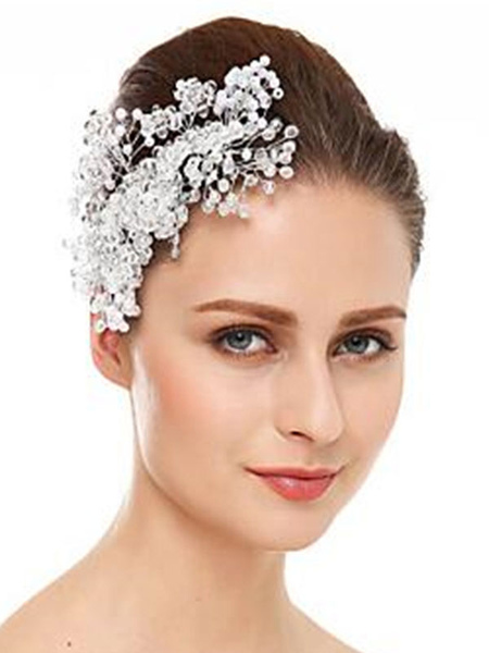 

Milanoo Wedding Headpieces Rhinestones Bridal Hair Accessories, White;ture red
