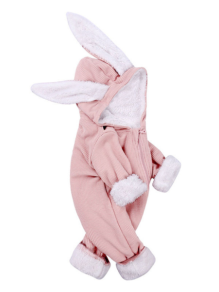 Milanoo Onesie Pajamas Kigurumi Bunny Ear Toddler Kids Cotton Clothes Winter Sleepwear Mascot Animal