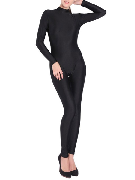 Image of Halloween Zentai Jumpsuit Black Women Sexy Lycra Spandex Catsuit Without Hood