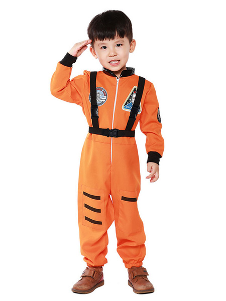 Vêtements|Déguisements Carnaval Enfants Orange Astronaute Cosplay Combinaison Polyester Ensemble Enfants Cosplay Costumes Déguisements Halloween