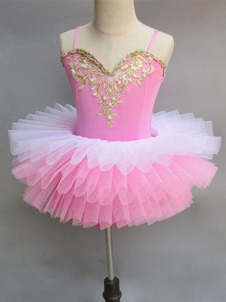 Image of Carnevale Costume da ballo per balletto Vestito da ballerina con ricami rosa Halloween
