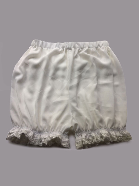 Image of Pantaloncini di cotone Lolita con fiocco bianco Lolita Bloomers pizzo per le donne