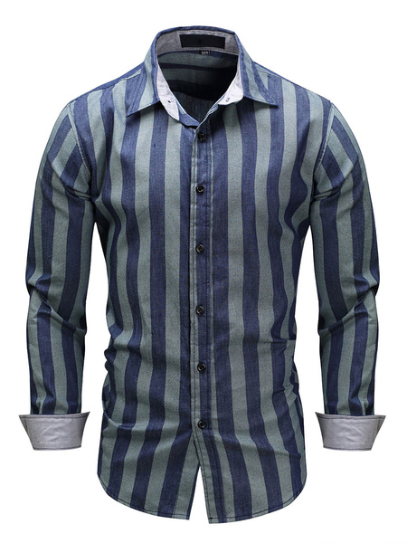 Image of Men's Regular Fit 100% Cotton Stripe Shirt