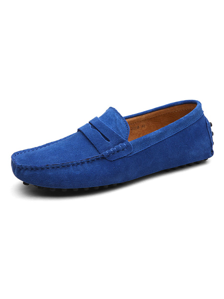 Milanoo Mens Suede Loafers Moccasin Slip-On Driving Shoes
