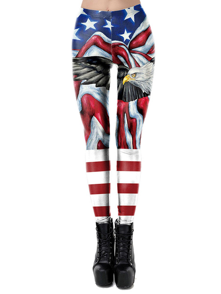 Image of Independence Day 4th Of July Leggings Print Stretchy Legging