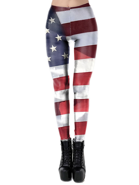 Image of 4th Of July Leggings Independence Day Print Stretchy Legging