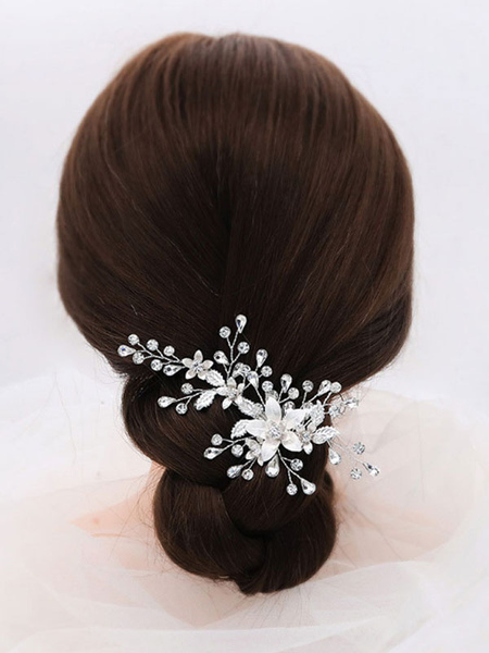 Milanoo Wedding Headpiece Headwear Handmade Hairpin Leaves Flora Metal Bridal Hair Accessories