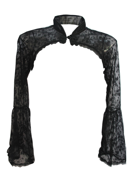 Image of Black Gothic Shrug Bolero Jacket Lace Witch Short Jacket