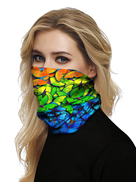 Image of Face Bandana Seamless Face Mask Mouth Cover Butterfly 3D Print Tube Headwear