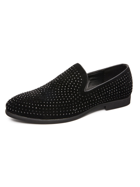 Image of Mens Loafer Shoes Slip-On Pointed Toe Seqiuned Slip-On Summer Shoes