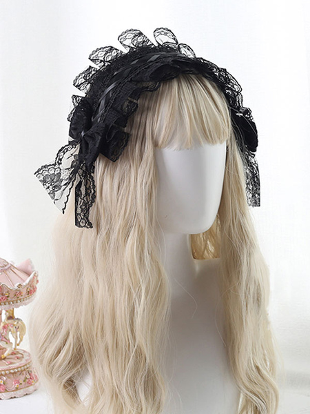 Image of Gothic Lolita pizzo copricapo Bow Lolita fascia