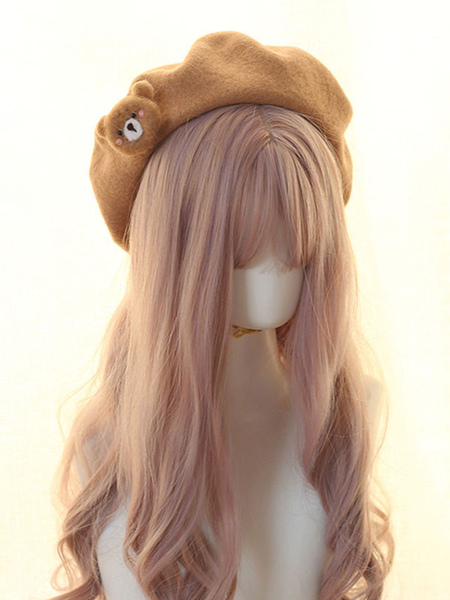 Image of Cappelli con berretto Lolita in lana con cappello a forma di orso dolce Lolita
