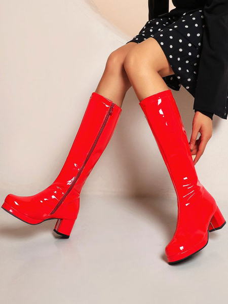 Milanoo Lolita Boots Leather Round Toe Lolita Footwear