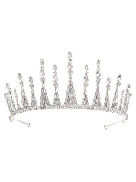 Image of Accessori per capelli da sposa con strass in metallo con strass in tiara