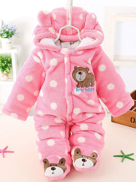 Milanoo Toddler Kigurumi Onesie Pajamas Flannel Jumpsuit Bear Costume onesie pajamas