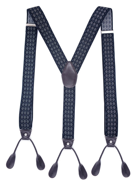 Image of Bretelle con clip da uomo anni &#39;20 costume vintage bretelle dritte solide regolabili con retro a Y