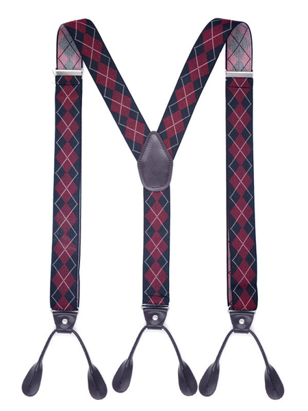 Image of Costume vintage da uomo anni &#39;20 Bretelle elastiche a Y posteriori Tracolla con clip girevole in metallo