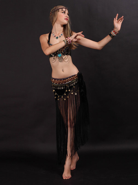 Image of Costume da danza del ventre Costume da 2 pezzi con frange da donna