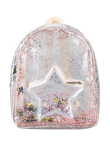 Milanoo Sweet Lolita Bag Transparent Leather Stars Shining Backpack