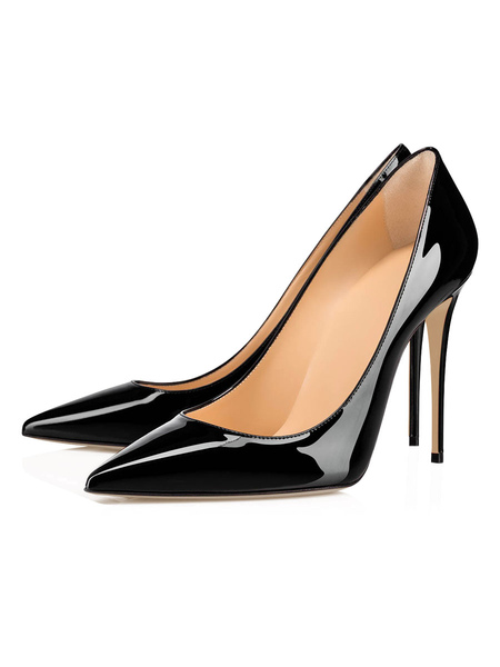 Milanoo Black High Heels Women Pointed Toe Stiletto Heel Pumps Dress Shoes