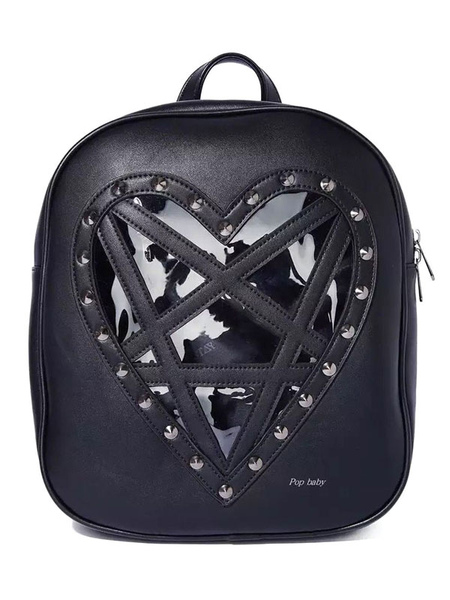 Milanoo Steampunk Lolita Bag Black Rivet Backpack