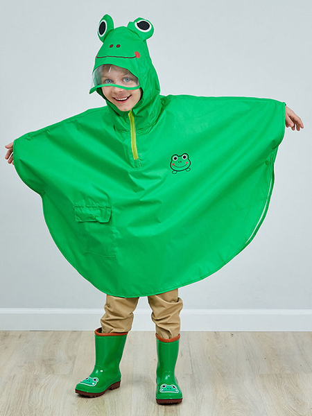 costume carnaval de cosplay halloween poncho de pluie vert pour enfant cadeaux noël grenouille animal