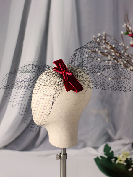 Milanoo Red Wedding Headpieces Headwear Velvet Bridal Hair Accessories