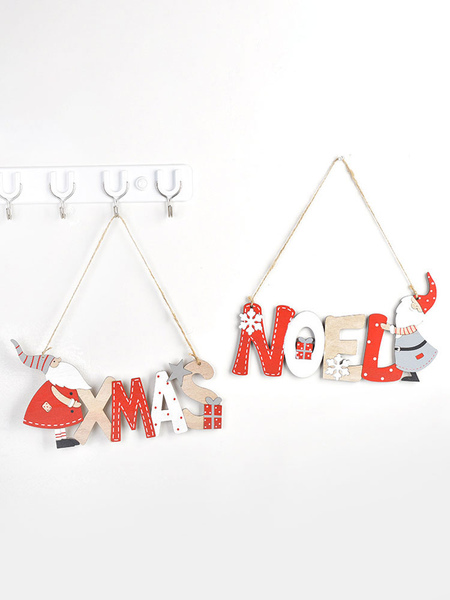 Image of Elenco di alfabeto di Babbo Natale in legno di decorazioni natalizie