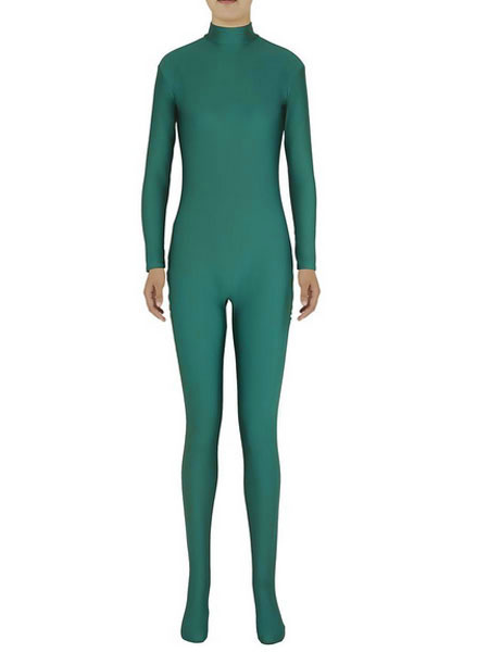 Milanoo Dark Green Morph Suit Adults Bodysuit Lycra Spandex Catsuit for Women