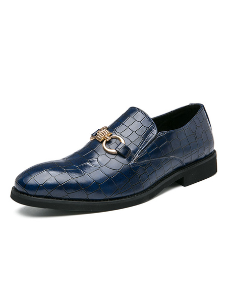 Milanoo Mens Loafer Shoes Slip-On Formal Shoes