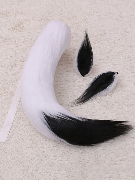 Milanoo Sweet Lolita Accessories White Fox Ears Tail 2-Pieces Set Lolita Accessory Outfits