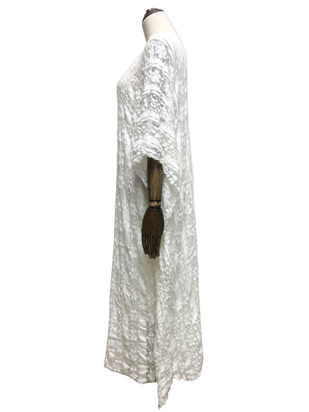 Milanoo Plus Size Maxi Dress White V-neck Long Sleeve Irregular Ruffles Tall Long Bohemian Dress от Milanoo WW