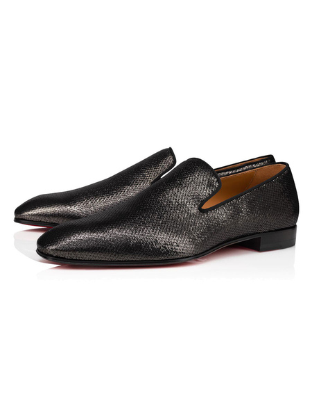 Milanoo Men\'s Black Dress Loafer Shoes Comfy Slip On Shoes