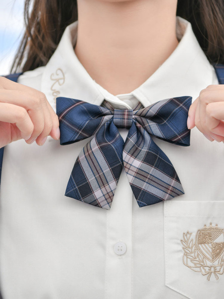 milanoo.com Academic Lolita Accessories Navy Bows Polyester Miscellaneous Sweet Bowknot Cravat