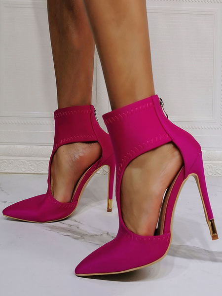 milanoo.com Women High Heels Pointed Toe Stiletto Heel Chic Rose Ankle Strap Heels