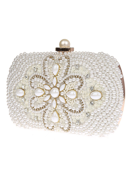 Milanoo Wedding Handbags Wedding Clutch Bags Crystal Artwork Pattern Wedding Accessories