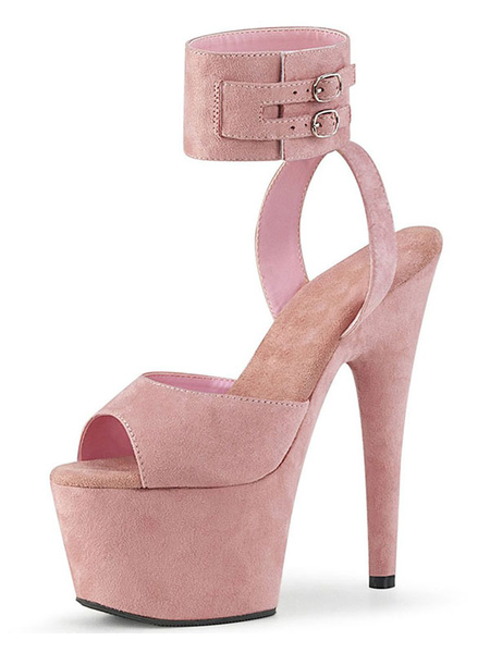 Milanoo Women's Sexy Platform Exotic Heels in Pink Suede