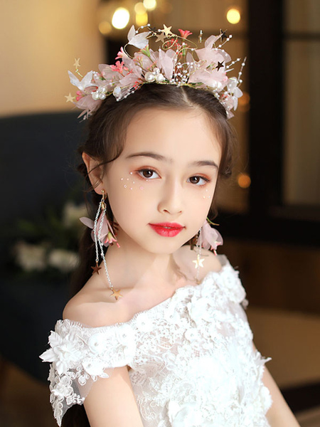 Milanoo Flower Girl Headpieces Ivory Accessory Metal Kids Hair Accessories