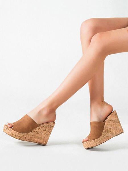 Milanoo Women's Wedge Mule Sandals with Platform