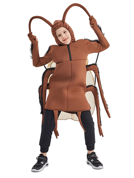 Milanoo Kids Halloween Costumes Coffee Brown Polyester Cockroach Cosplay Jumpsuit Holiday Costume