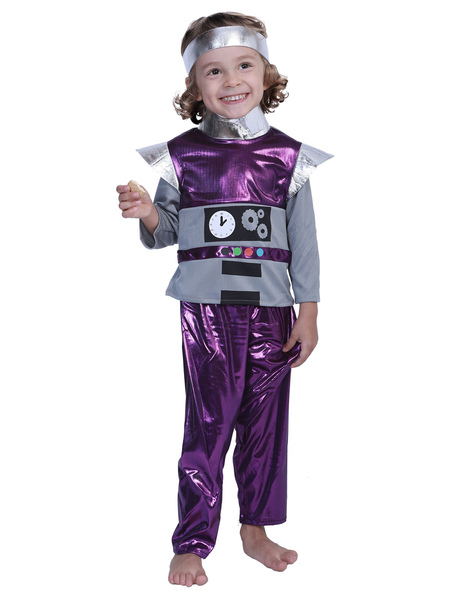 Milanoo Halloween Costumes For Kids Purple Polyester Fiber Polyester Pants Top 2-Piece Set Holiday C