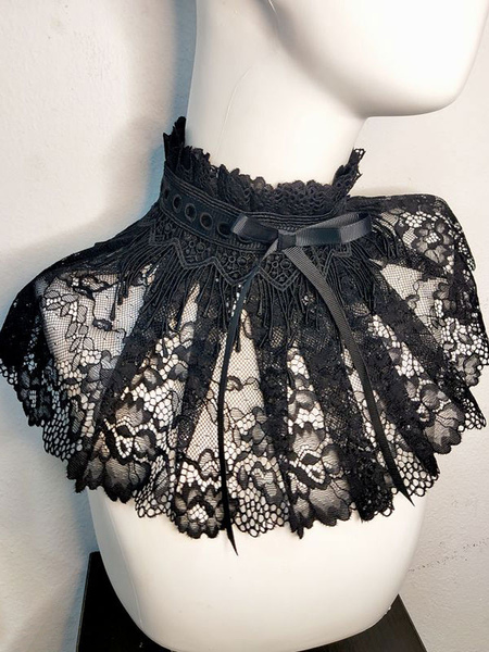 Milanoo Black Lolita Chocker Bows Lace Accessory Polyester Fiber Miscellaneous Lolita Accessories