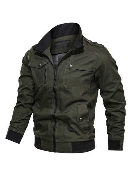 Milanoo Men's Jackets & Coats Mens Jacket Men's Jackets Chic Burgundy Green Modern