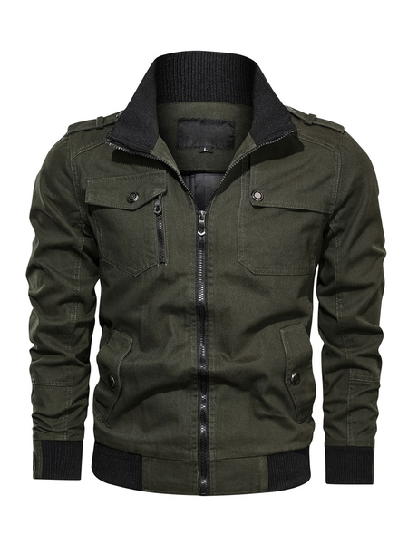 Milanoo Men\\'s Jackets & Coats Mens Jacket Men\\'s Jackets Chic Burgundy Green Modern
