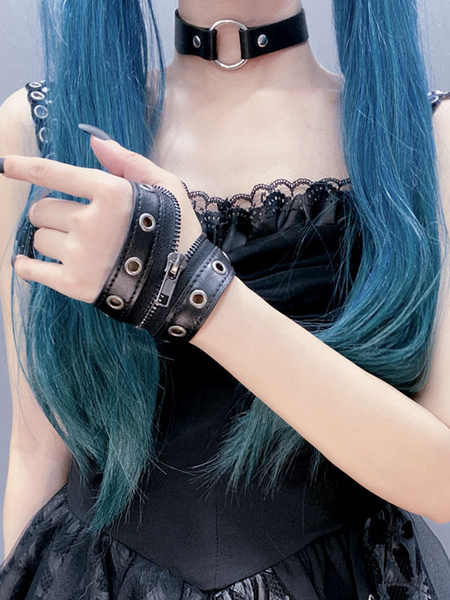 Image of Gothic Lolita Metallic Oversleeves Dettagli in metallo Occhielli in metallo Varie Accessori Black Lolita