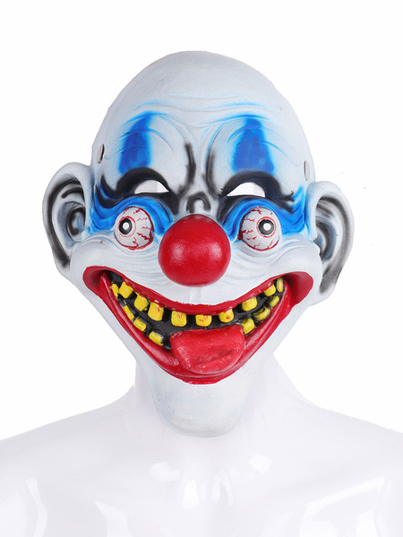 Milanoo Halloween Costume Accessories White Joker Mask PU Leather Masquerade Costume Accessories