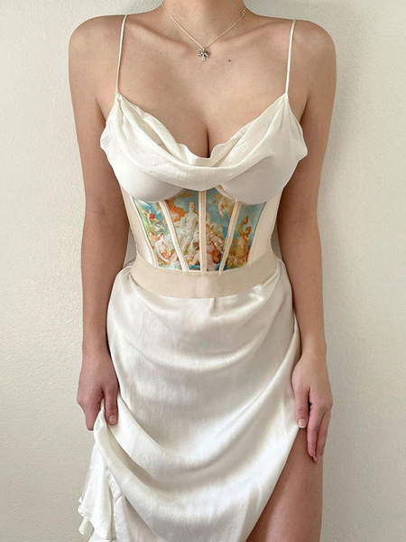 Milanoo Party Dresses White Bateau Neck Ruffles Short Sleeves Irregular Bodycon Semi Formal Dress